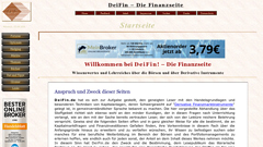Details : DeiFin - Bert H. Deiters' Finanzseite zum Thema Börse und Finanzen